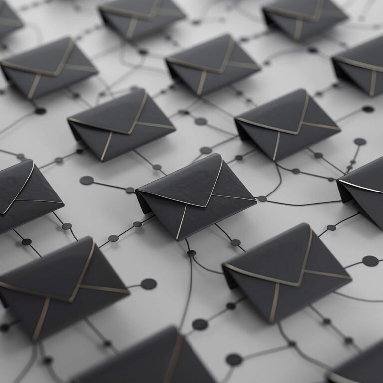 Automated lead nurture sequence showing scheduled email workflows and customer journey stages.
